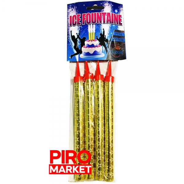 "Тортові свічки Furor Ice Fountain FT16 4 шт/уп. 55 сек. 16 см." фото